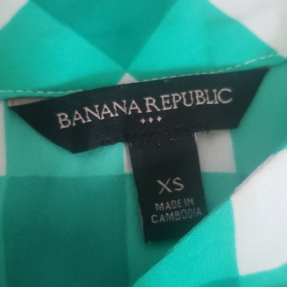 Banana Republic Green white Checkered Shirt - Picture 6 of 12